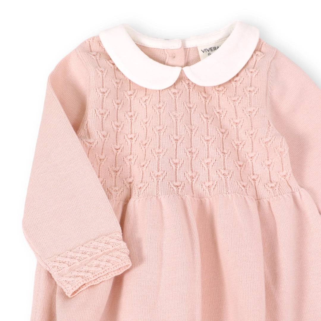 Milan Knit Peter Pan Sweater Dress - Blush