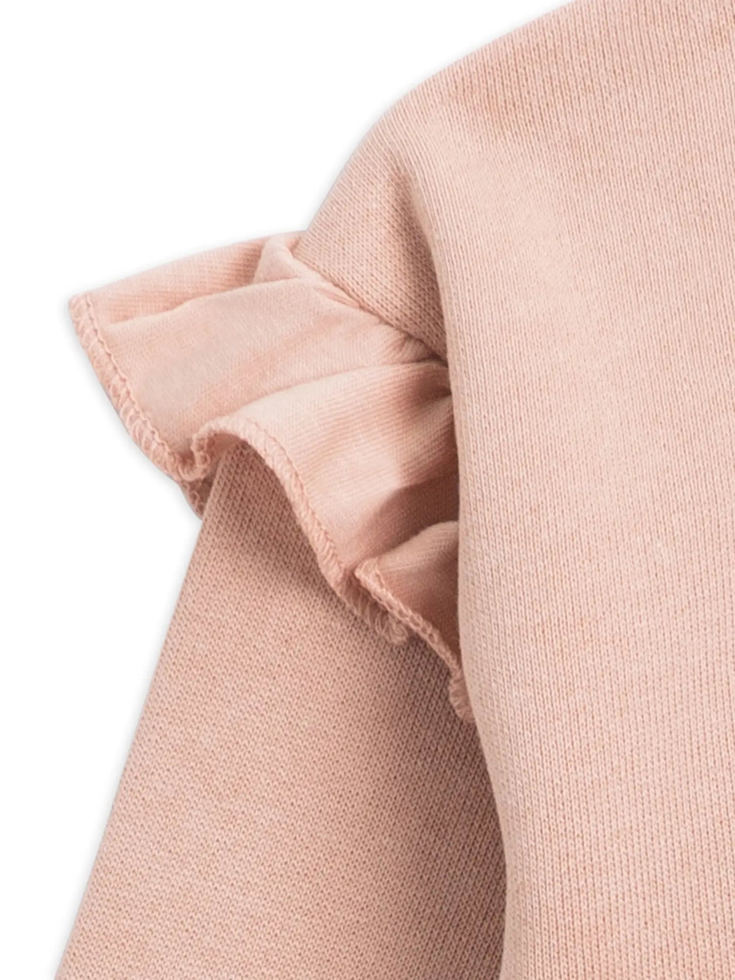 Abbie Fleece Ruffle Sleeve Sweatshirt  - Fawn