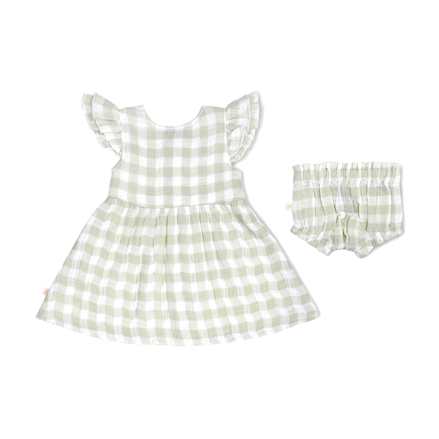 Button Flutter Dress - Gingham