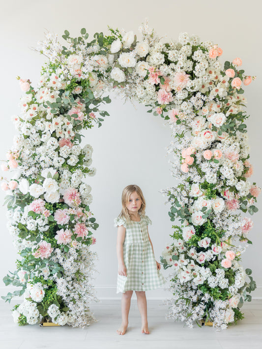 Button Flutter Dress - Gingham