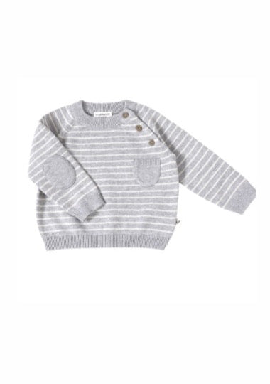 Milan Knit Sweater - Heather Gray Stripe