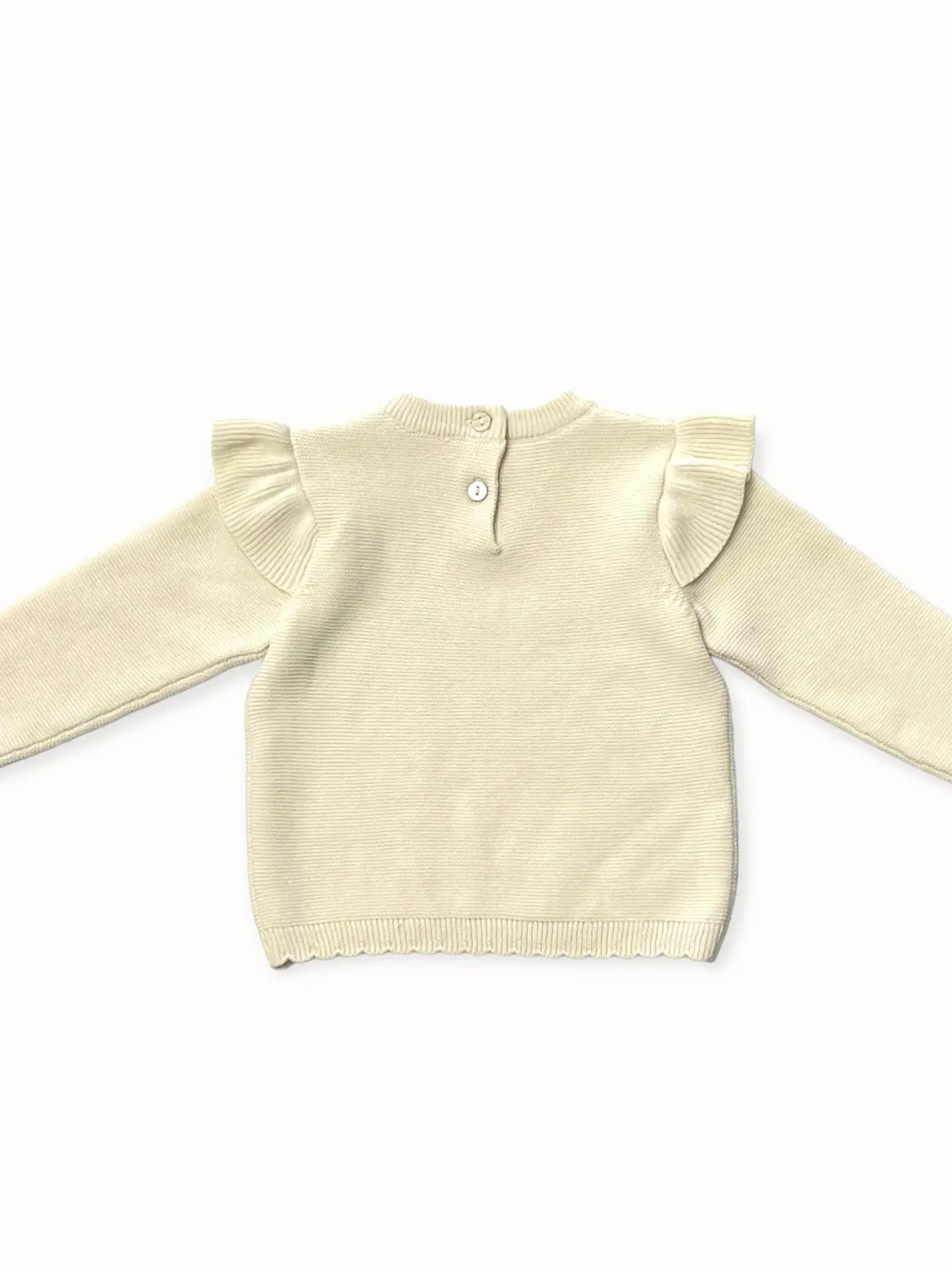 Milan Knit Ruffle Sweater - Cream