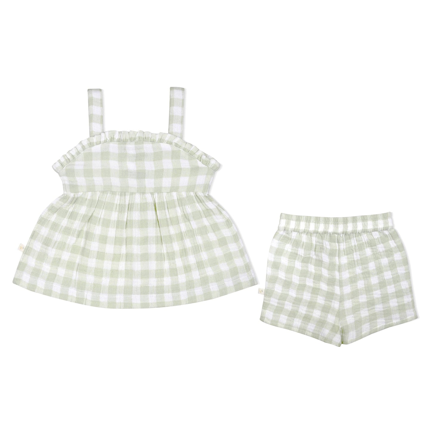 Gingham Peplum Top and Shorts Set