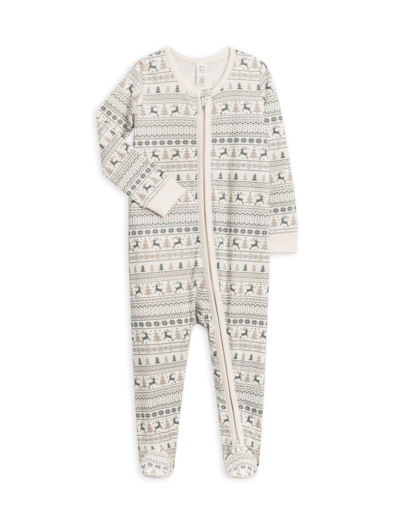 Baby Peyton Footed Sleeper - Fairisle / Agave