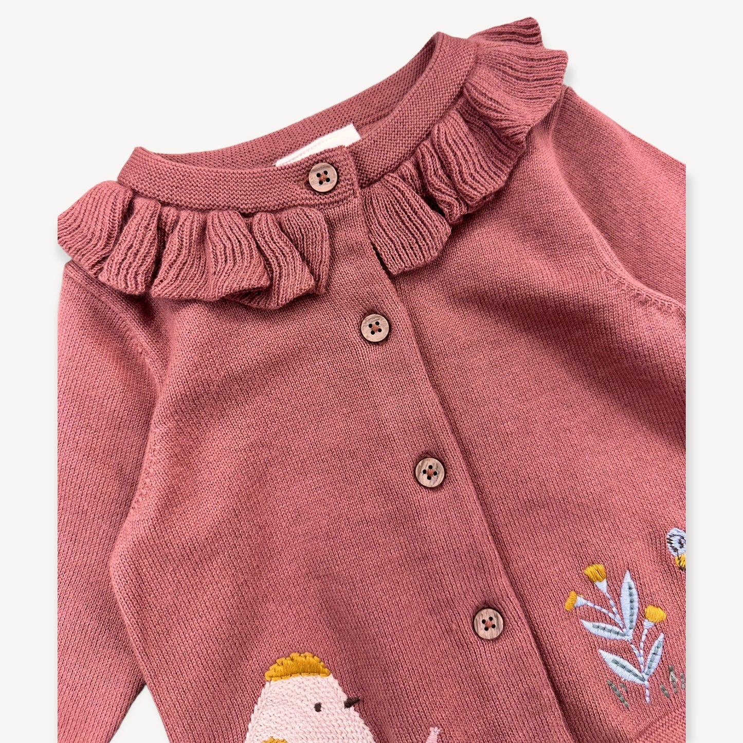 Bird Embroidered Cardigan