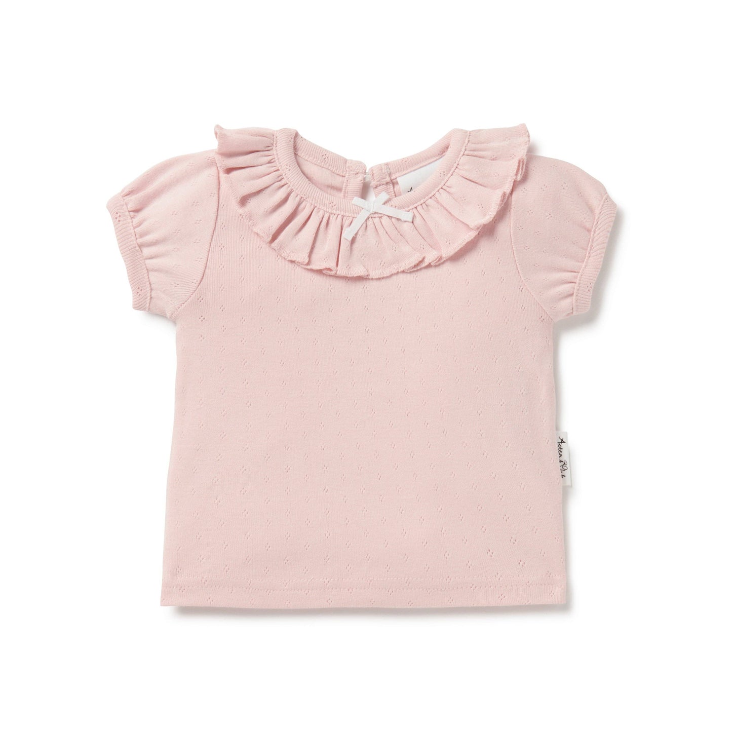 Petal Pink Pointelle Ruffle Top