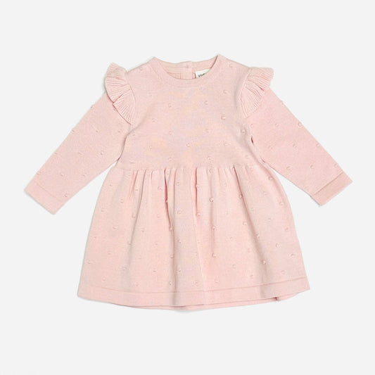 Milan Knit Ruffle Sweater Dress - Blush