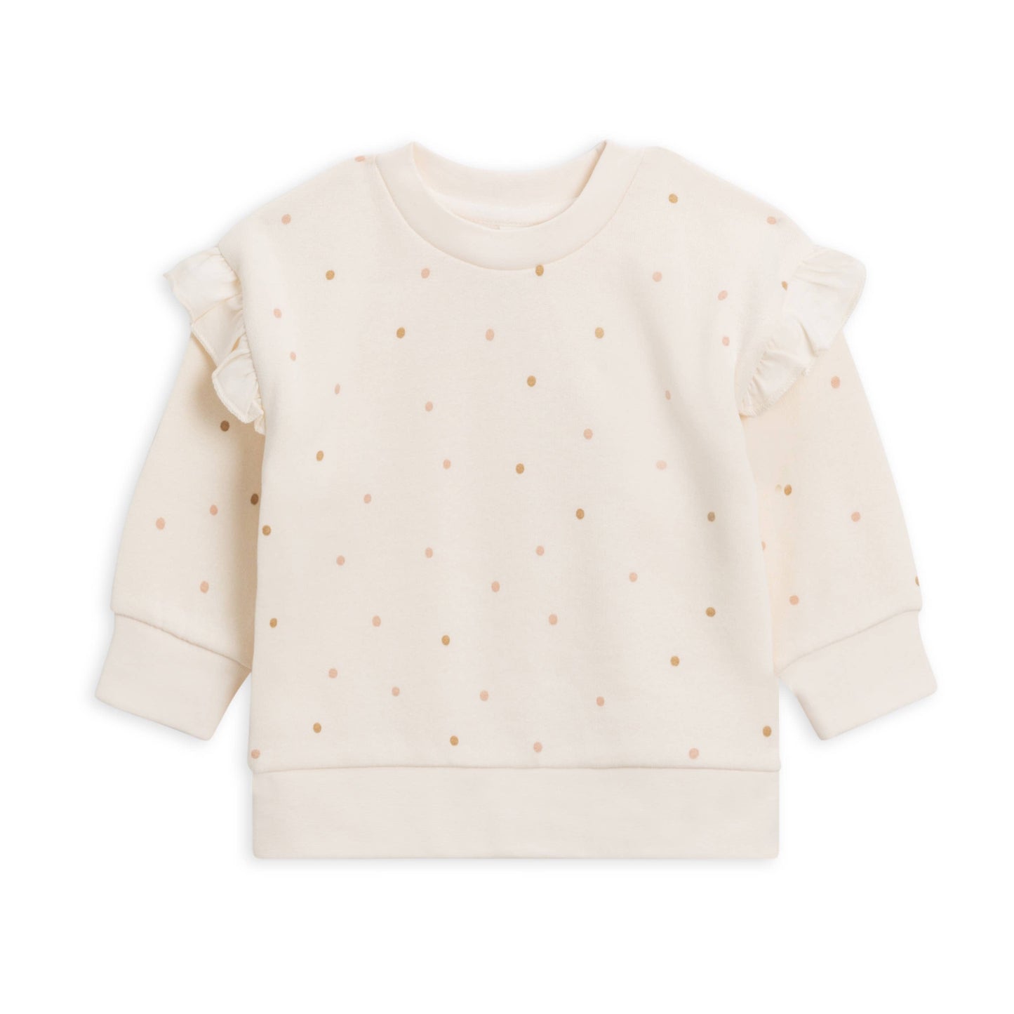 Abbie Fleece Ruffle Sweatshirt - Ivory + Fawn