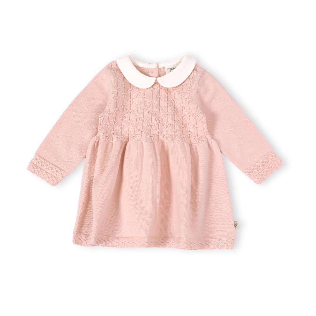 Milan Knit Peter Pan Sweater Dress - Blush